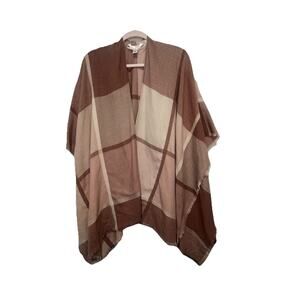 LC Lauren Conrad Shawl Women’s One Size Blush Pink Plaid Warm Cozy Knit Wrap